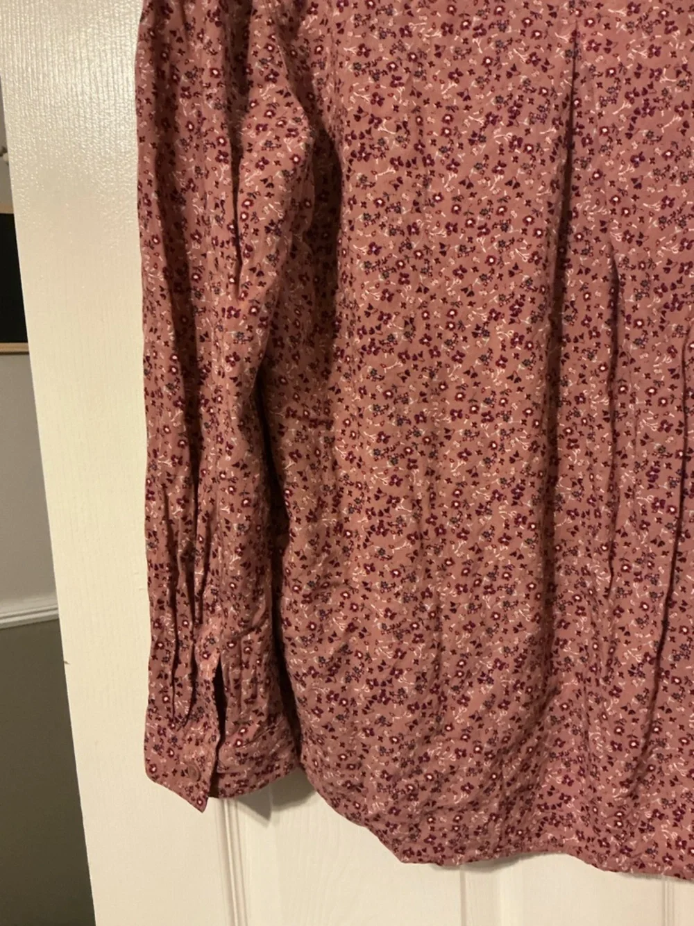 BeachLunchLounge Pink Floral Button Front Blouse XL Boho Cottagecore